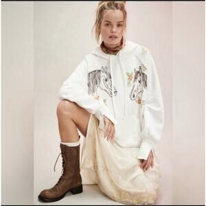 RARE Free People Keepsake Hoodie Horse Sweatshirt EXTREMELY RARE Size XL